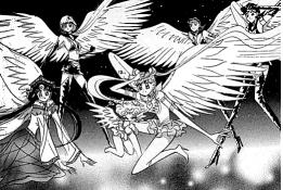 Kakyuu, Usagi, Chibi-chibi, and the Starlights